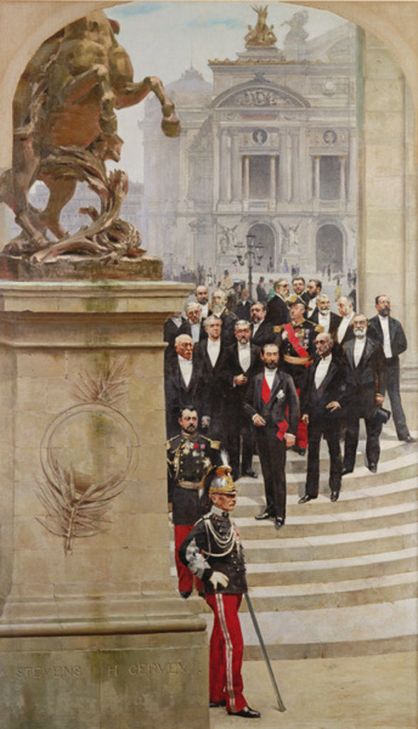 Detail of President Sadi Carnot and his Government in Front of the Opera de Paris by Henri & Stevens Alfred Gervex