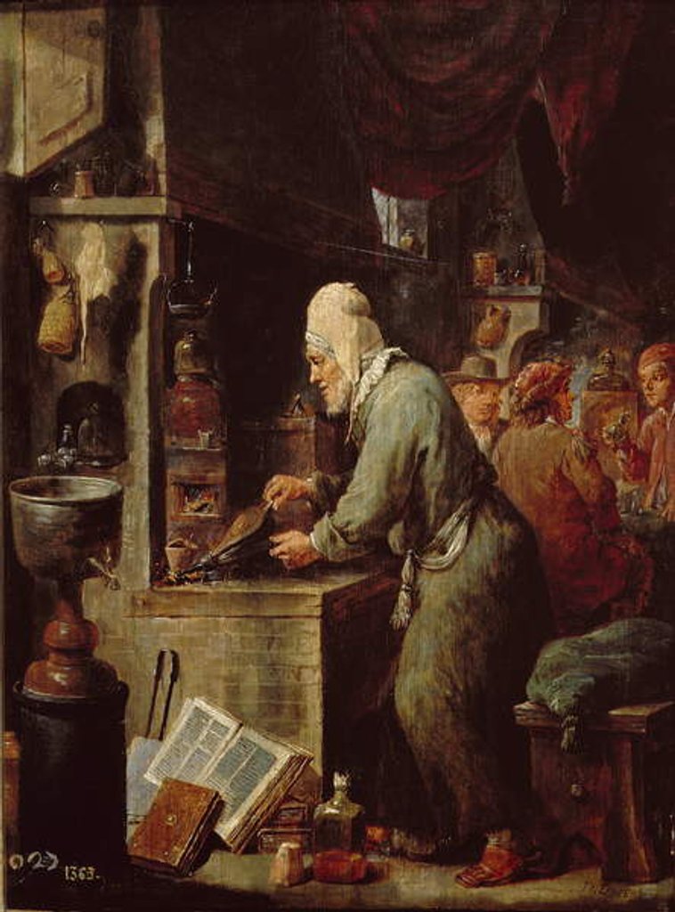 Detail of The Alchemist by David the Younger Teniers