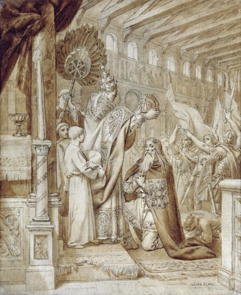 Detail of Coronation of Charlemagne by Joseph Paul Blanc