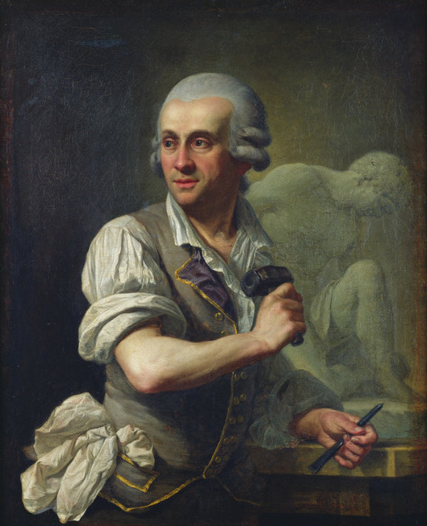 Detail of Portrait of Pierre Julien at Work, c.1770 by French School