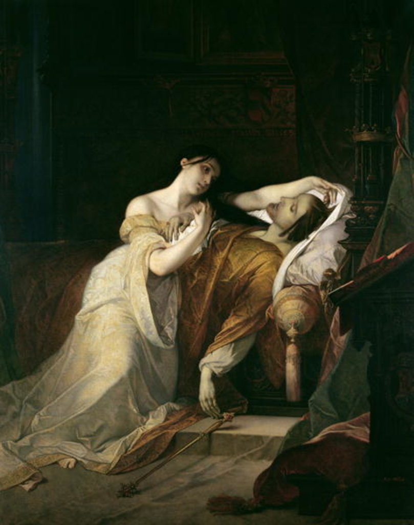 Detail of Joanna the Mad with Philip I the Handsome by Louis Gallait