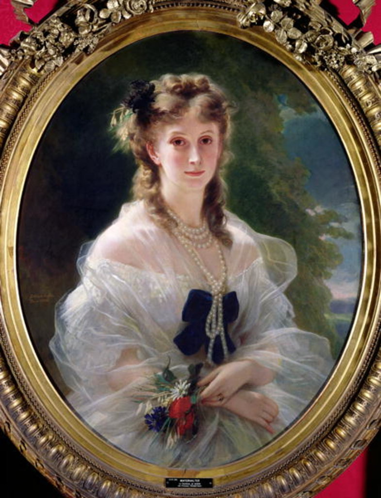 Detail of Portrait of Sophie Troubetskoy Countess of Morny, 1863 by Franz Xaver Winterhalter