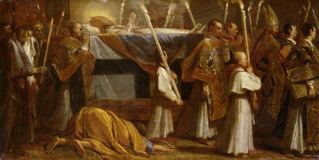 Detail of Funeral Procession of a Bishop by Andrea Sacchi