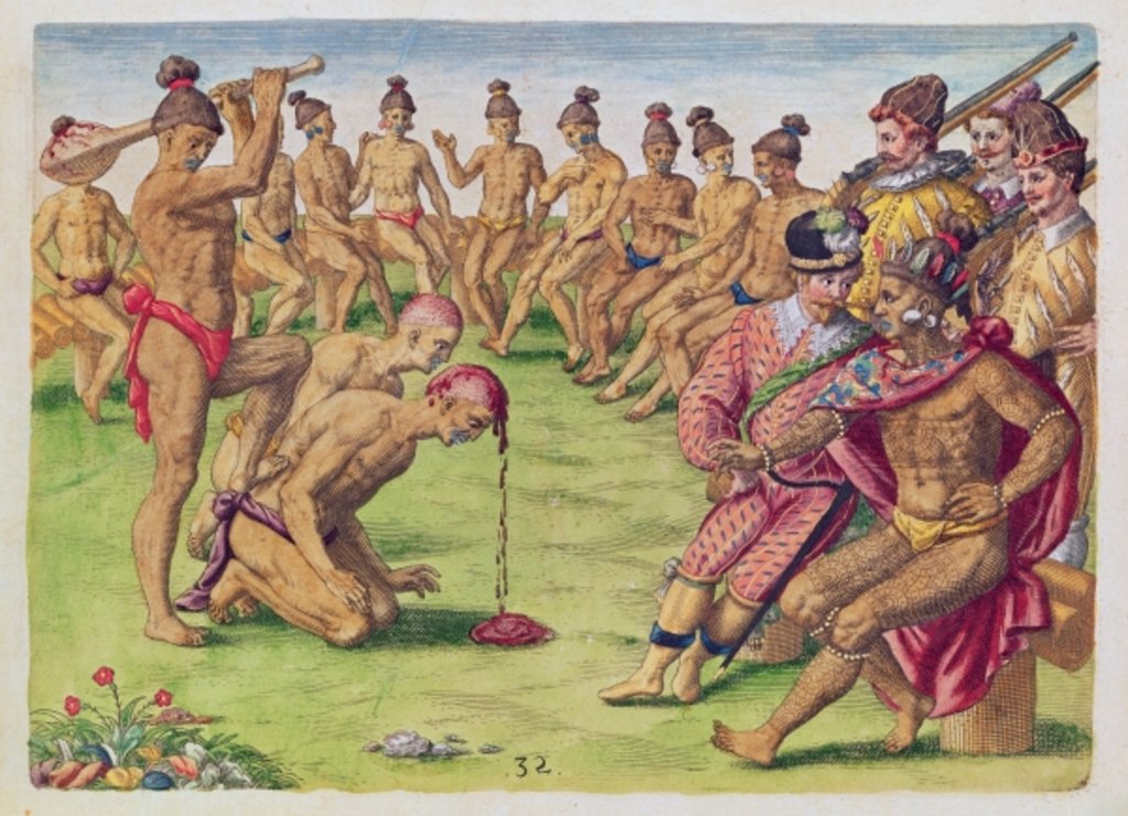 Detail of How a Sentry was Treated for Negligence by Jacques Le Moyne