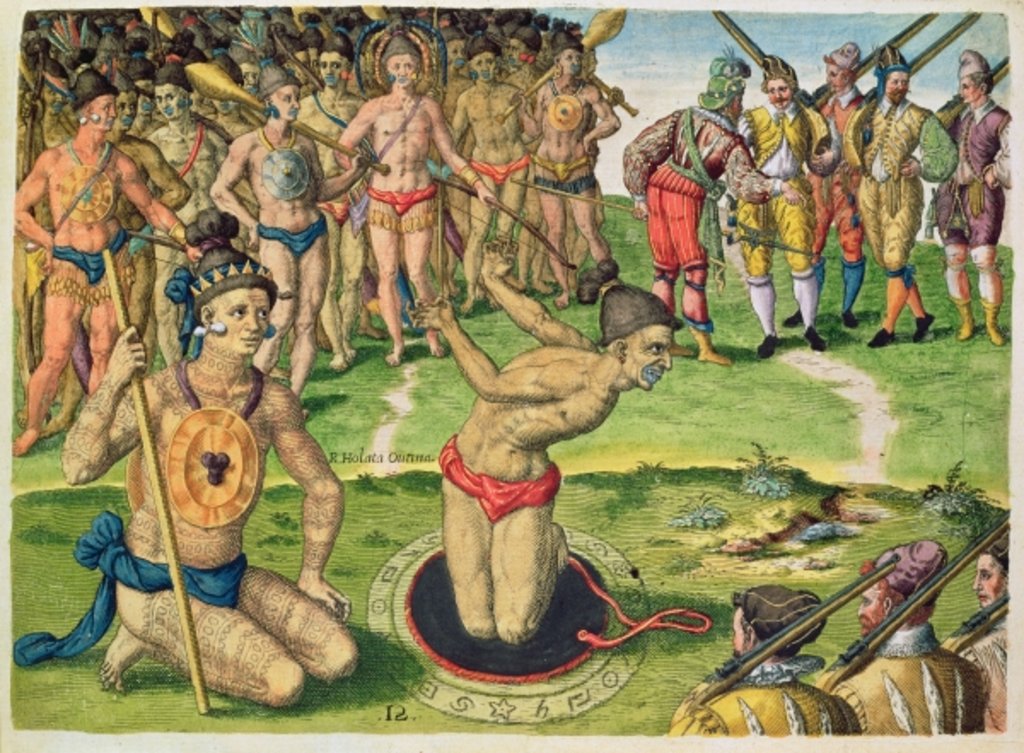 Detail of Consulting a Sorcerer by Jacques Le Moyne