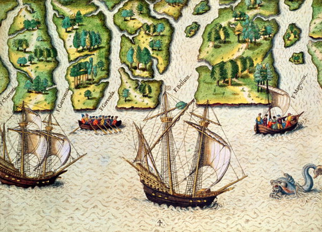 Detail of The French Discover Six More Rivers by Jacques Le Moyne