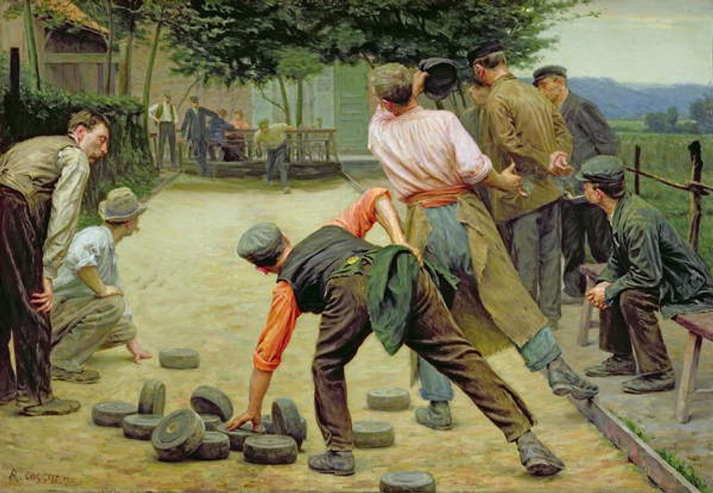 Detail of A Game of Bourles in Flanders, 1911 by Remy Cogghe