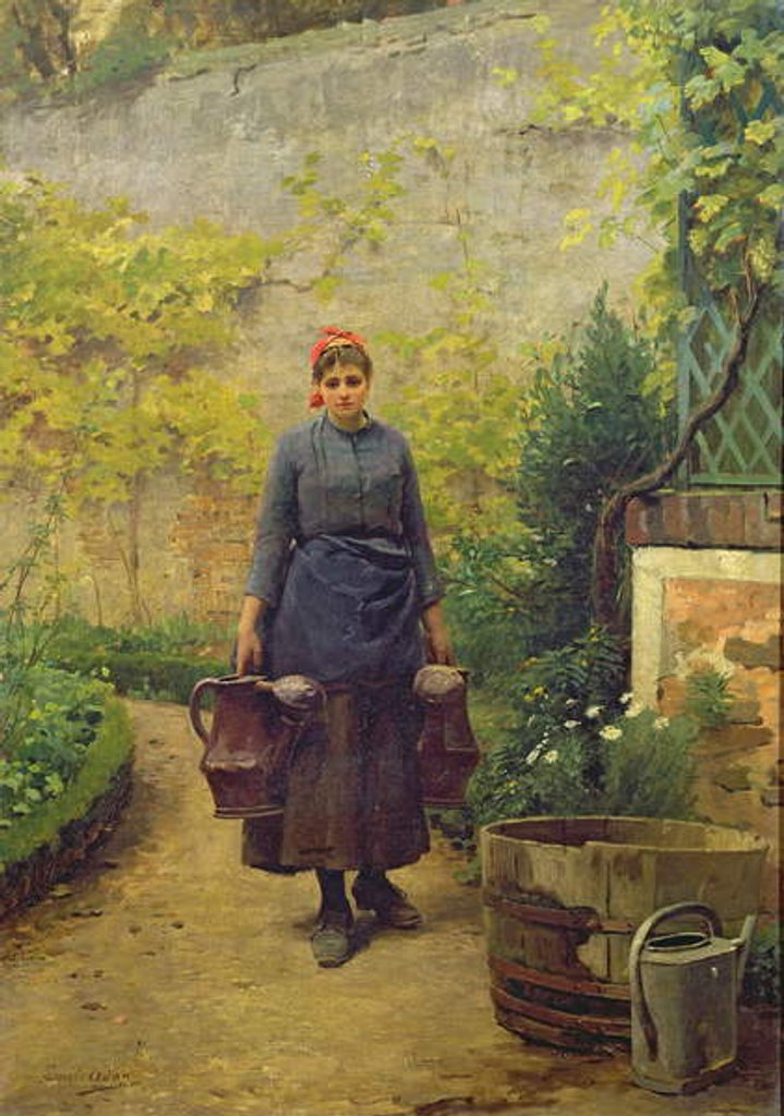 Detail of Woman with Watering Cans by Louis Emile Adan