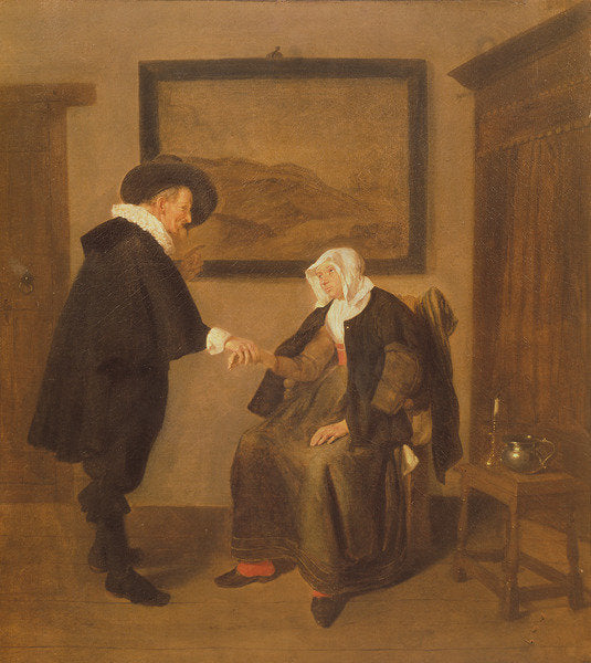 Detail of The Consultation, c.1655 by Quiringh Gerritsz. van Brekelenkam