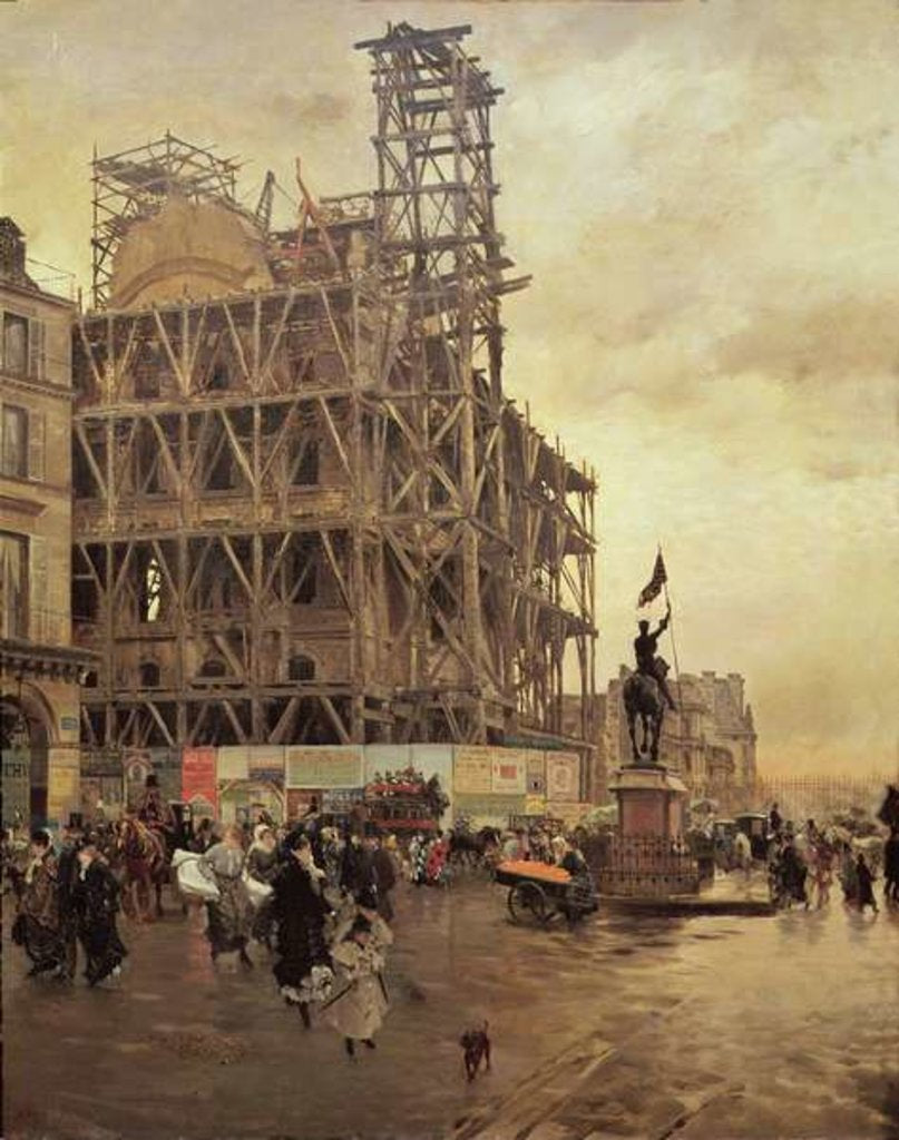 Detail of The Place des Pyramides, Paris, 1875 by Giuseppe or Joseph de Nittis