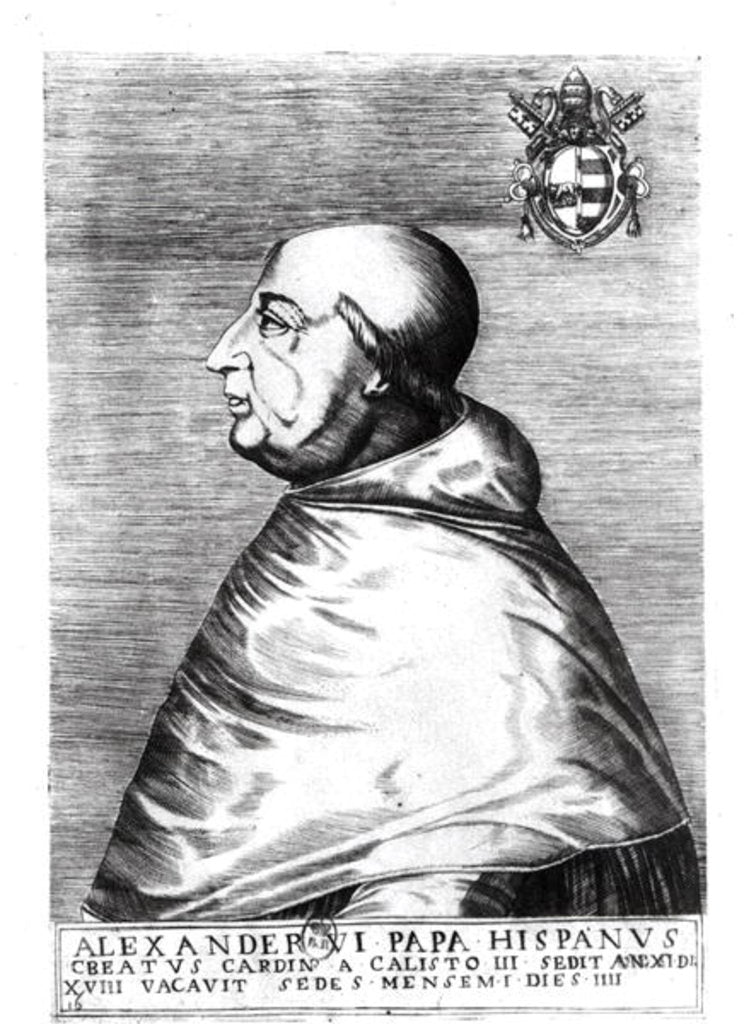 Detail of Portrait of Pope Alexander VI 16th-17th century by School Italian