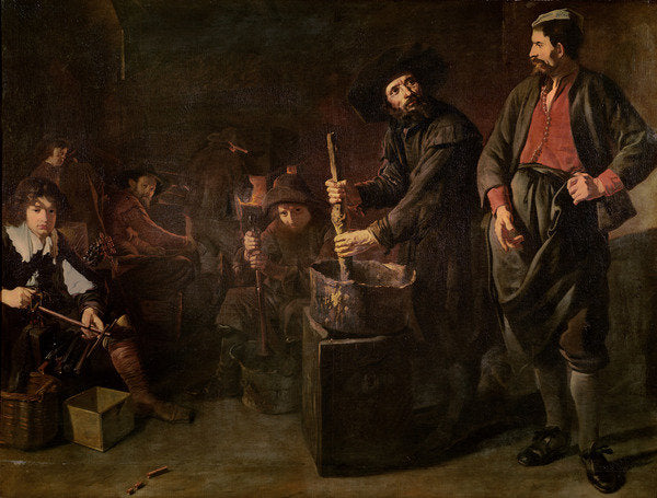 Detail of Interior of a Glass-making Workshop in Amsterdam by Jacob or Jacques van Loo