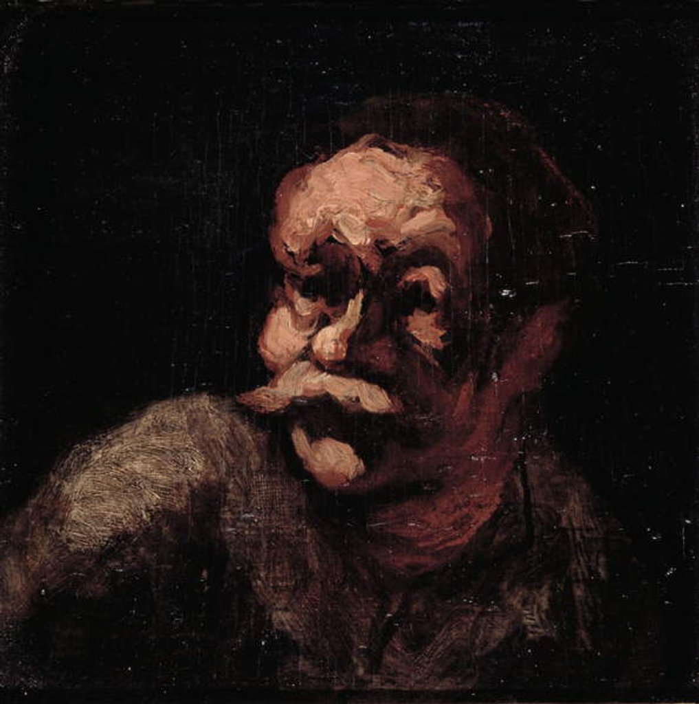 Detail of Head of a man by Honore Daumier