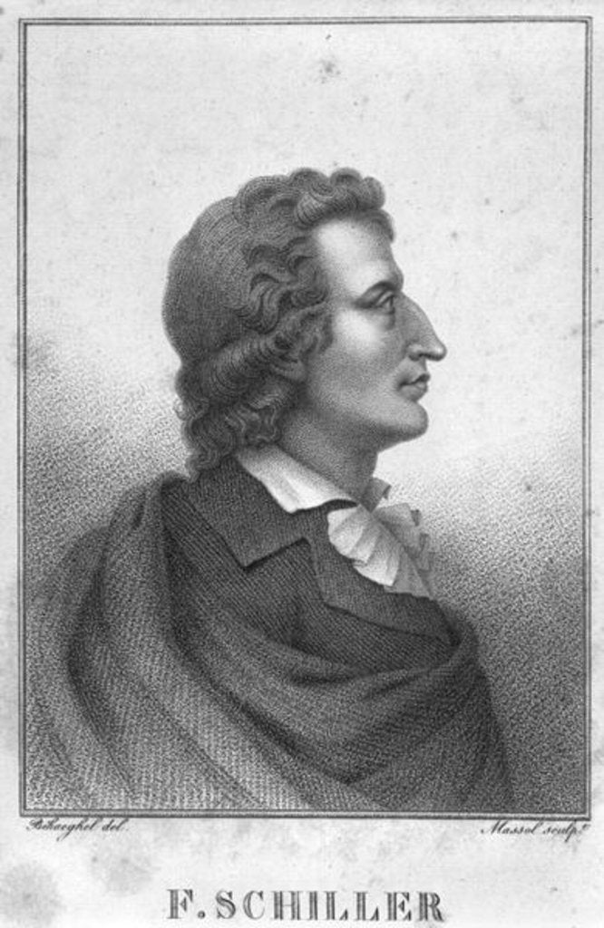 Detail of Friedrich Schiller engraved by Massol by Theophile Behaeghel