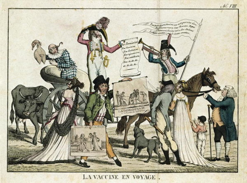 Detail of Caricature depicting quack doctors offering vaccines by French School