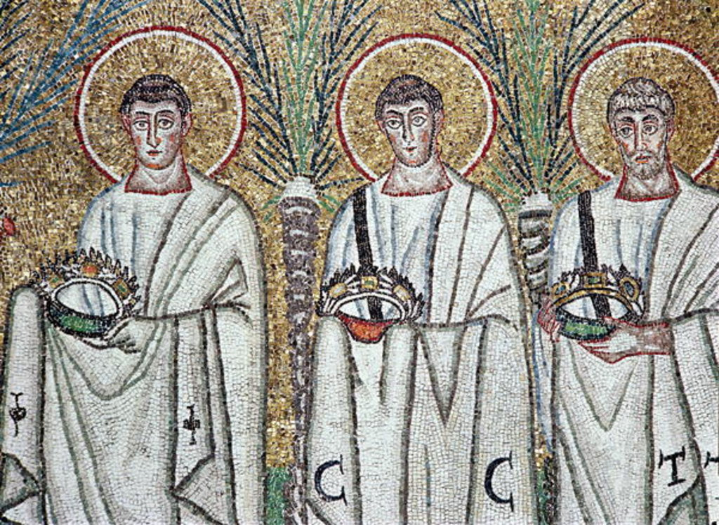Detail of Procession of the Martyrs, 527-99 by Byzantine School