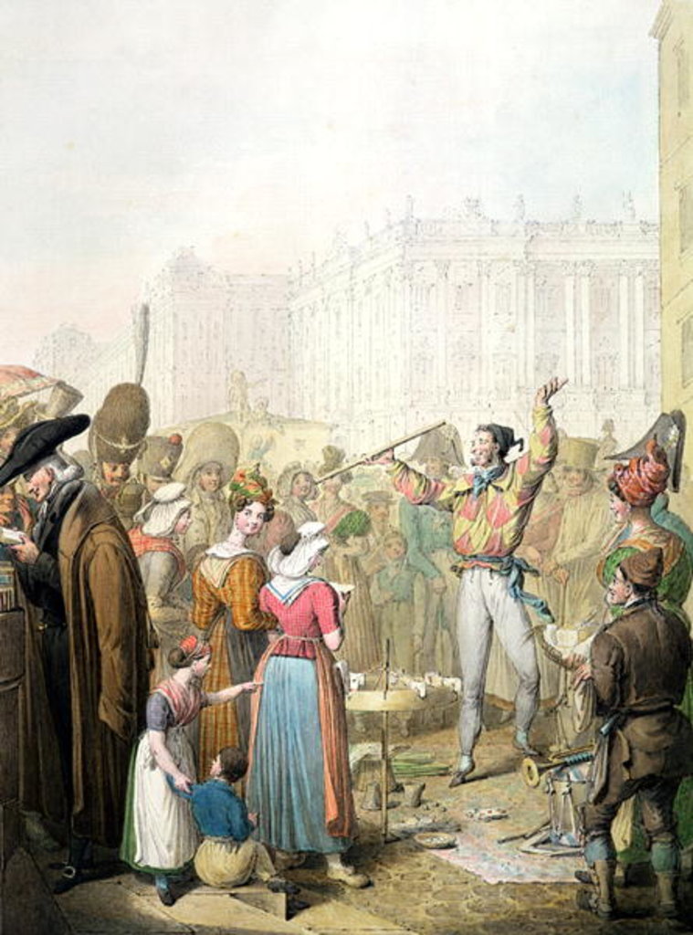 Detail of The Quai d'Ecole, Paris, 1831 by Georg Emanuel Opitz