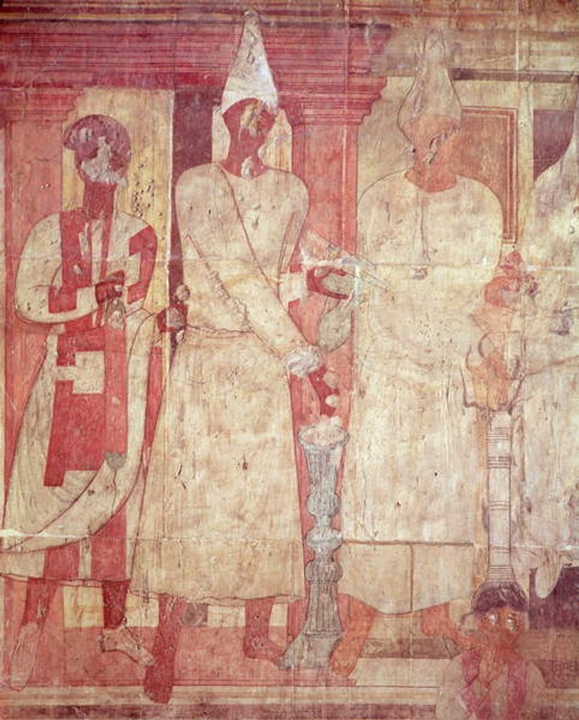 Detail of Scene of a sacrifice by Conon and his family by Syrian