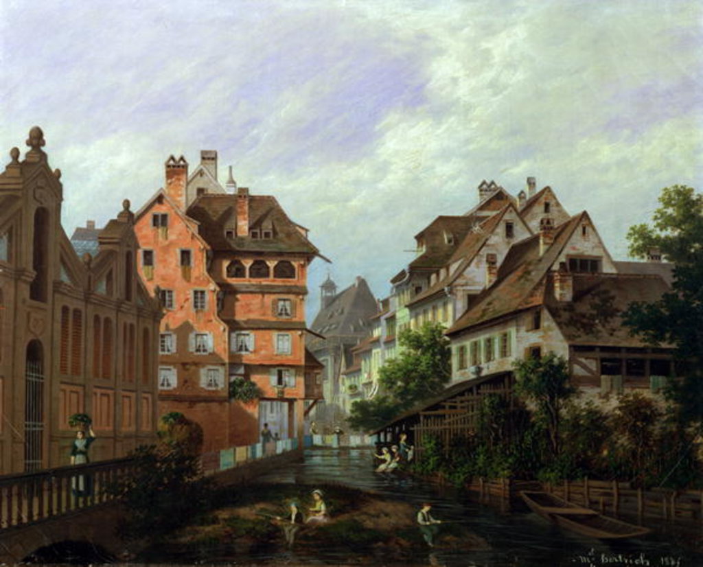 Detail of Rue des Tanneurs, Colmar, 1875 by Michel Hertrich