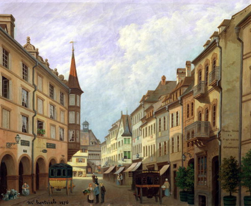 Detail of The Arcades, Grand Rue, Colmar, 1876 by Michel Hertrich