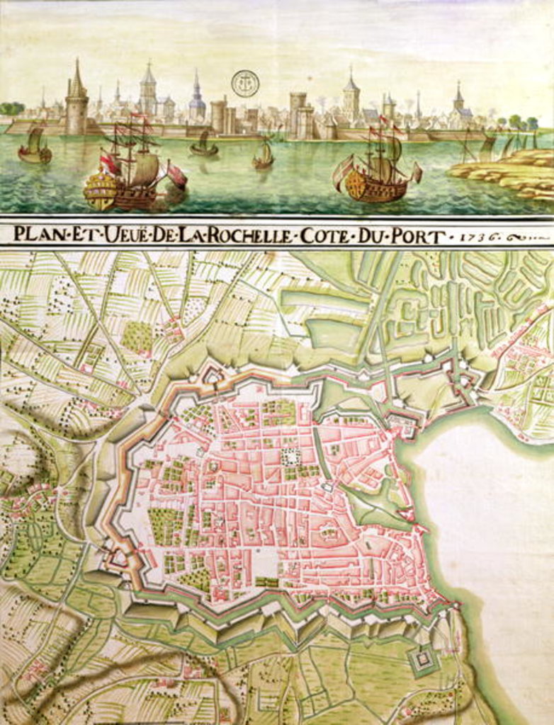 Detail of Plan of the town of La Rochelle, 1736 by French School