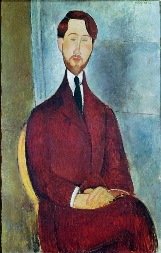 Detail of Leopold Zborowski, 1917 by Amedeo Modigliani