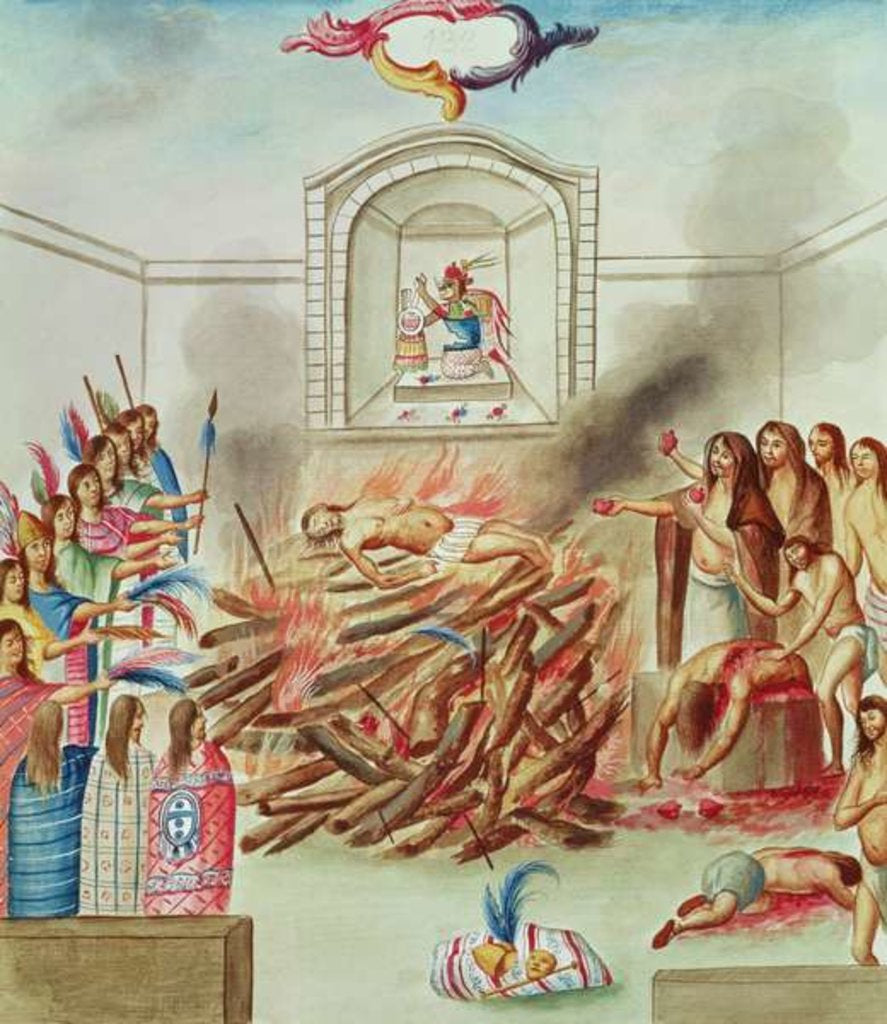 Detail of Tome 3 fol.132, A Human Sacrifice by Diego Garcia Panes y Avellan
