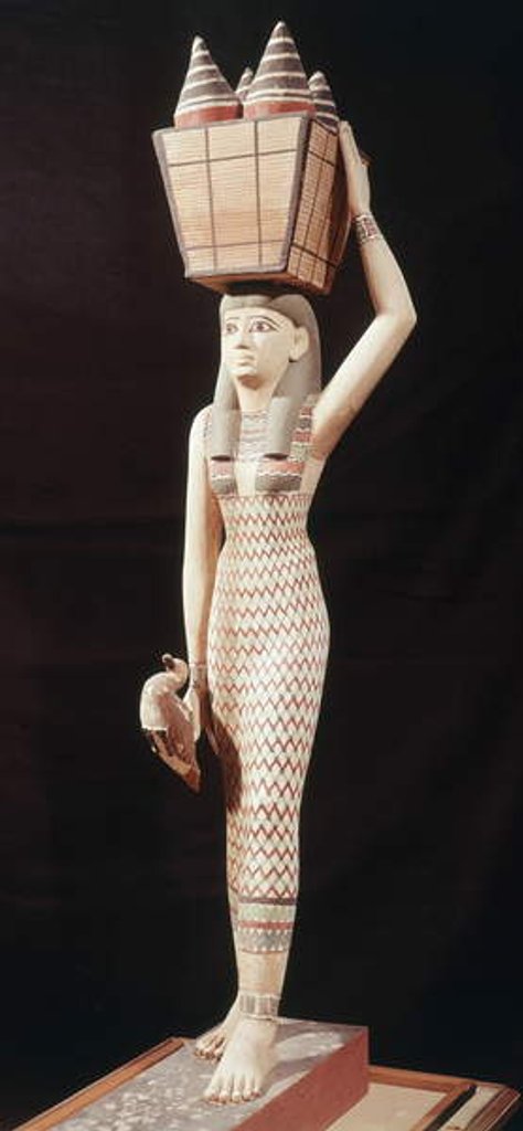 Detail of Woman carrying offerings, New Kingdom by Egyptian 18th Dynasty