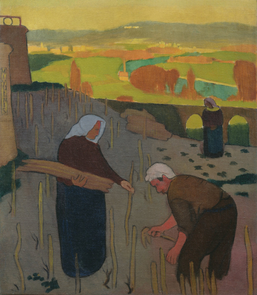 Detail of Memory of Evening II or, The Vineyard at Le Pecq, 1890 by Maurice Denis