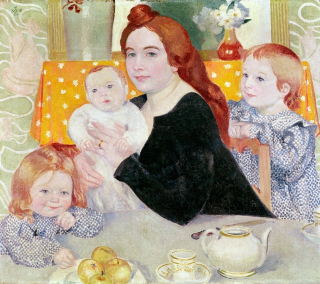 Detail of Large Family Portrait in Blue and Yellow, 1902 by Maurice Denis