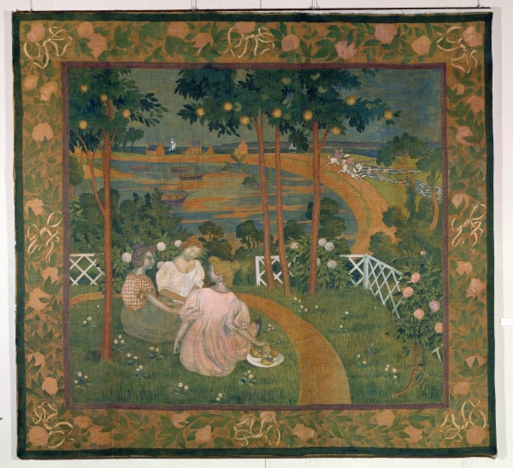 Detail of Three Young Princesses or, In the Bois d'Amour, design for a tapesty, c.1898 by Maurice Denis