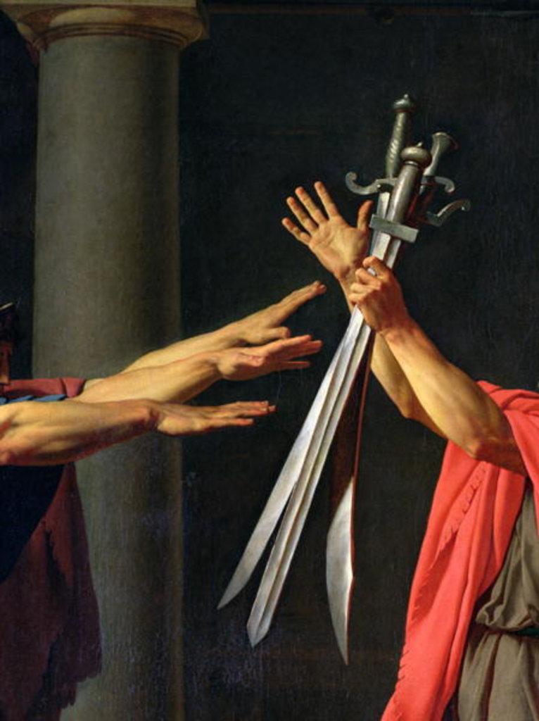 Detail of The Oath of Horatii, 1784 by Jacques Louis David