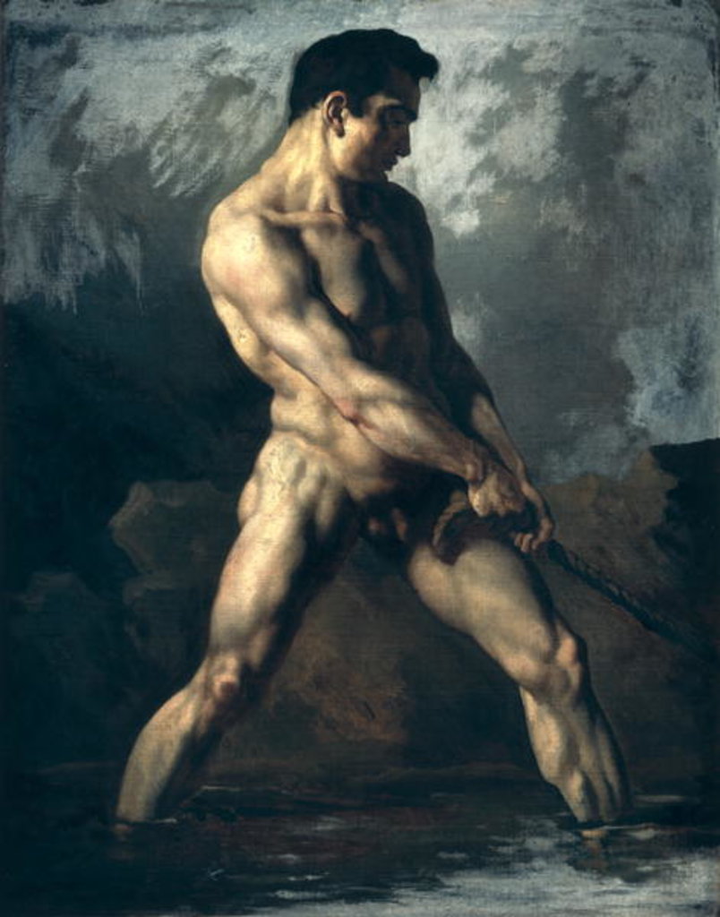 Detail of Study of a Male Nude by Theodore Gericault
