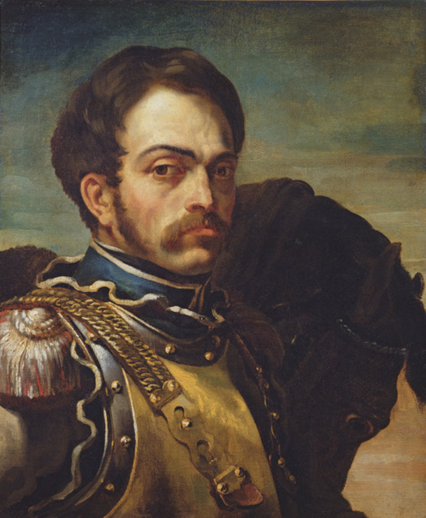 Detail of Carabinier Officer with his Horse, c.1814 by Theodore Gericault