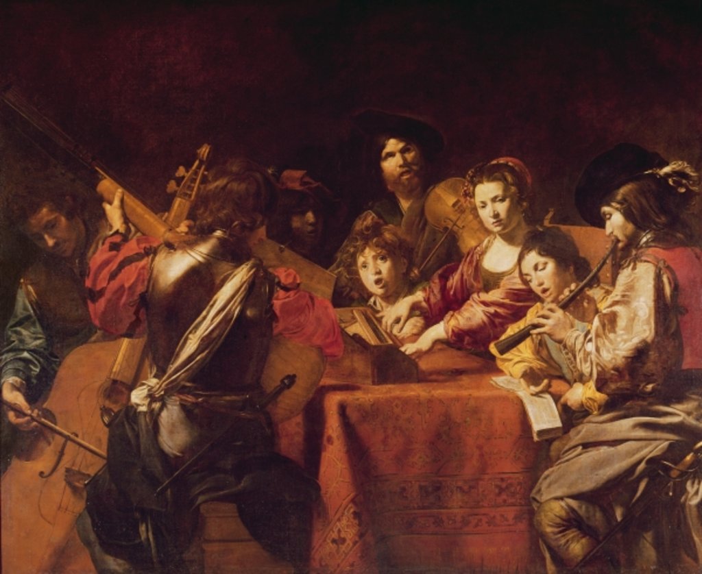 Detail of Concert with Eight People by Valentin de Boulogne