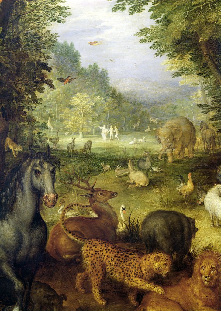 Detail of Earth, or The Earthly Paradise, detail of animals, 1607-08 by Jan the Elder Brueghel