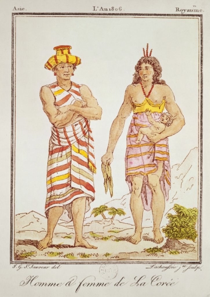 Detail of A Korean Man and Woman by French School