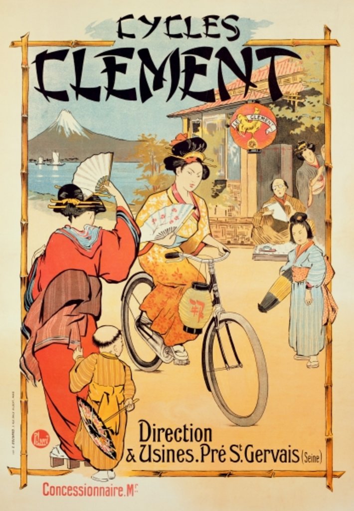 Detail of Poster advertising 'Cycles Clement', Pre Saint-Gervais by French School