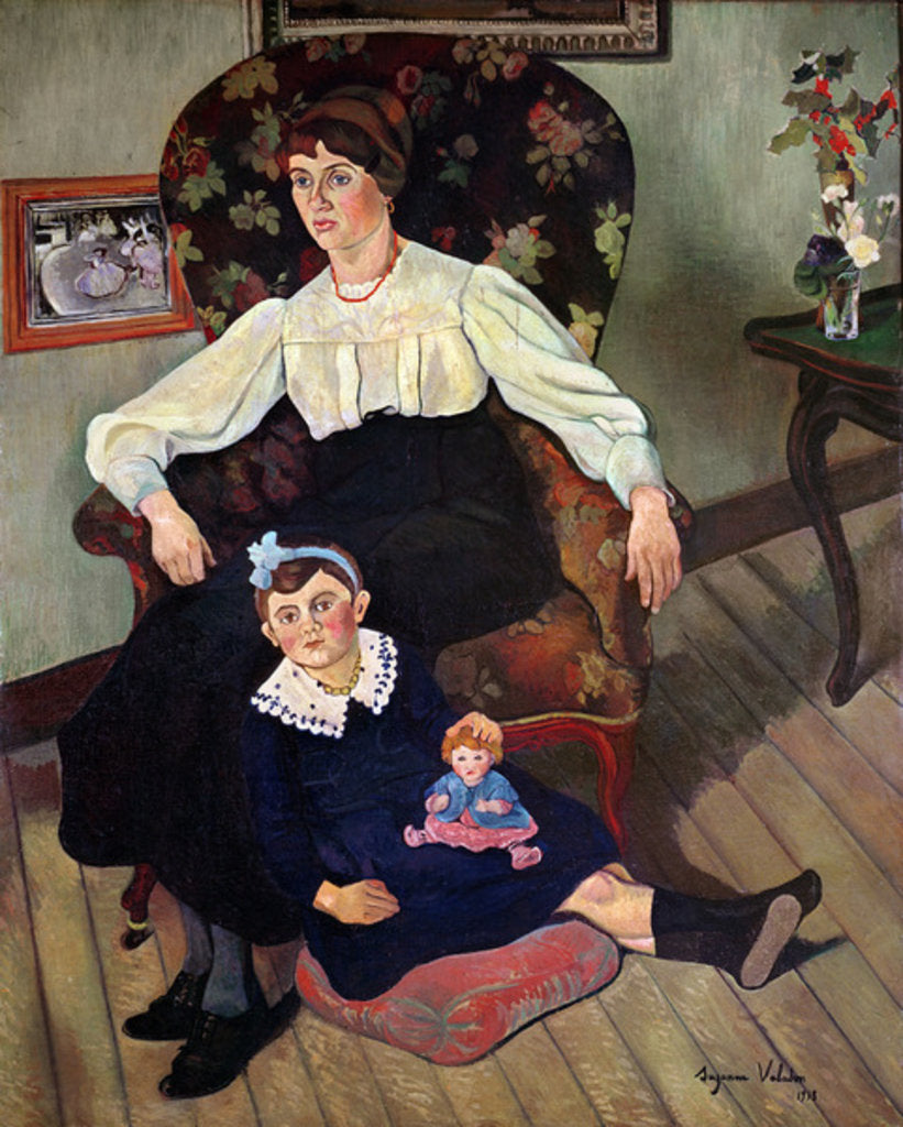 Detail of Portrait of Marie Coca and her Daughter, 1913 by Marie Clementine Valadon