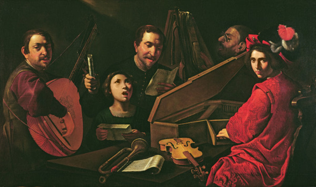 Detail of Concert with Musicians and Singers, c.1625 by Pietro Paolini
