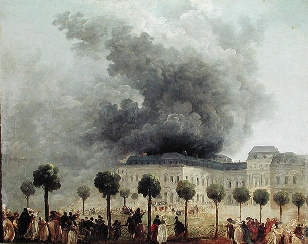Detail of Fire at the Opera House of the Palais-Royal, 1781 by Hubert Robert