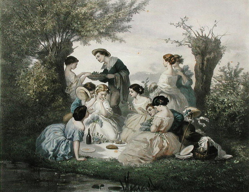 Detail of Breakfast in the Spring by A. de Beaumont