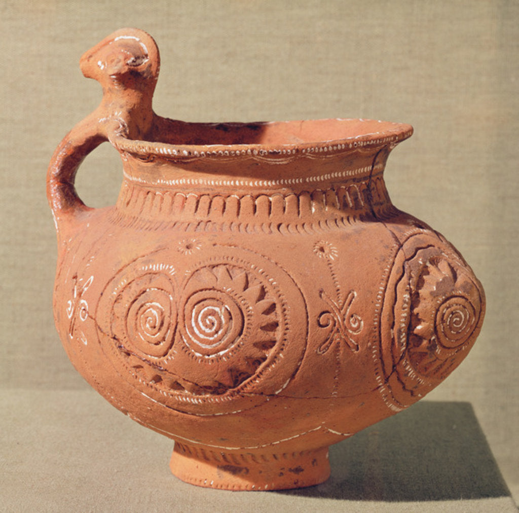 Detail of Funerary vase with an anthropomorphic handle, 1500-1250 BC by Age Bronze