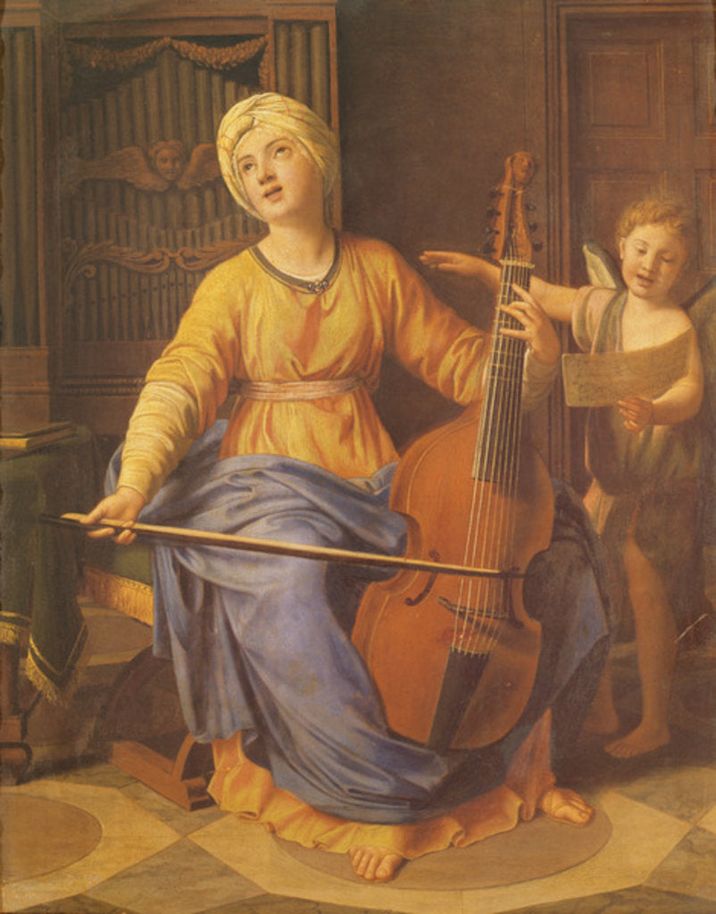 Detail of St. Cecilia by Nicolas Colombel