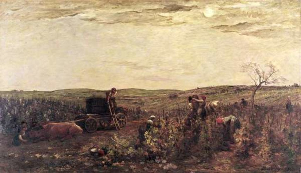 Detail of The Wine Harvest in Burgundy, 1863 by Charles Francois Daubigny