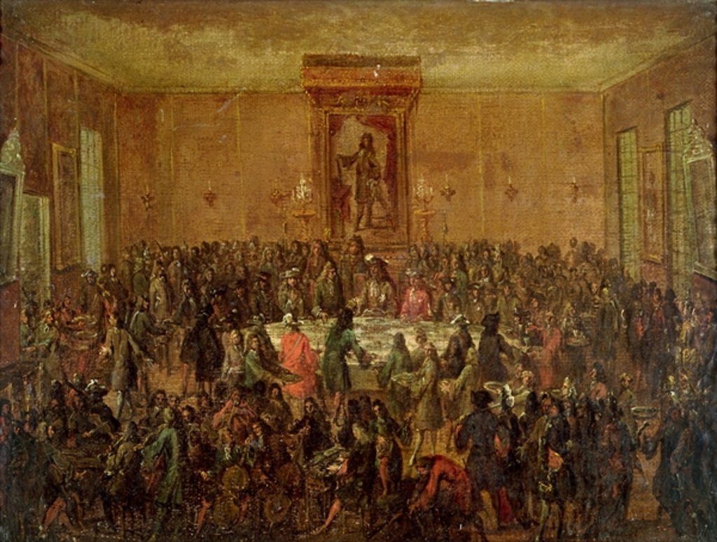 Detail of Banquet Given in Honour of Louis XIV by the Corps Municipal at the Hotel-de-Ville, c.1680 by French School