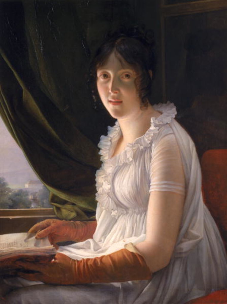Detail of Seated Portrait of Marie-Philippe-Claude Walbonne c.1796 by Francois Pascal Simon Baron Gerard