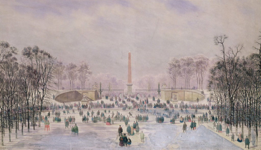 Detail of Skating in the Tuileries, c.1865 by Theodore Jung