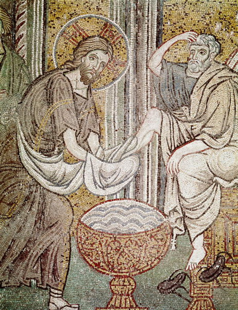 Detail of Jesus and St. Peter by Byzantine School