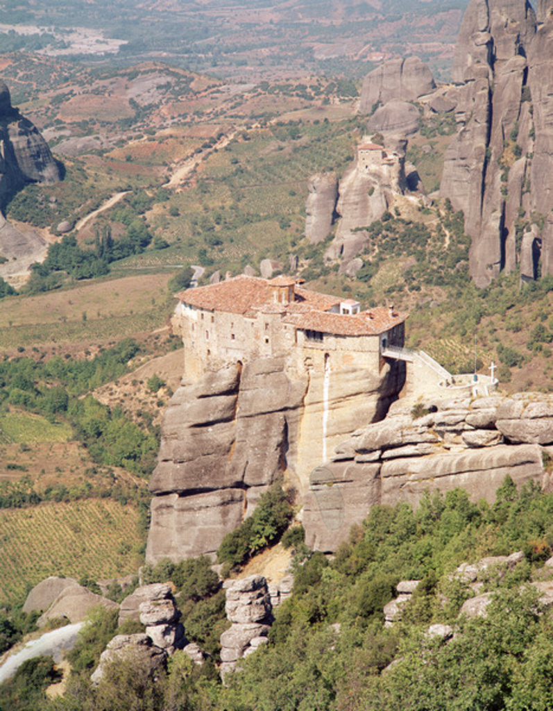 Detail of View of the Roussanou Monastery by Greek School
